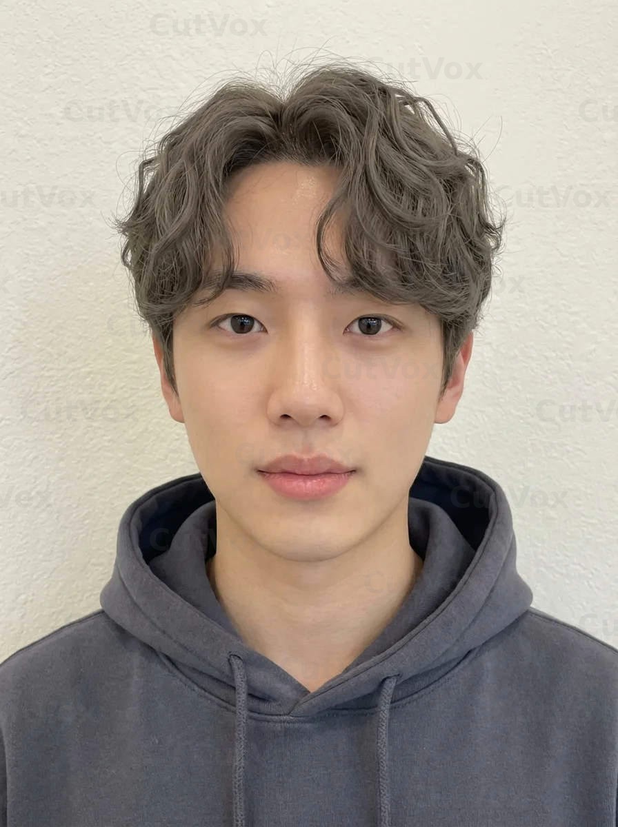 애쉬 그레이 쉐도우 가르마펌 - 이미지 1