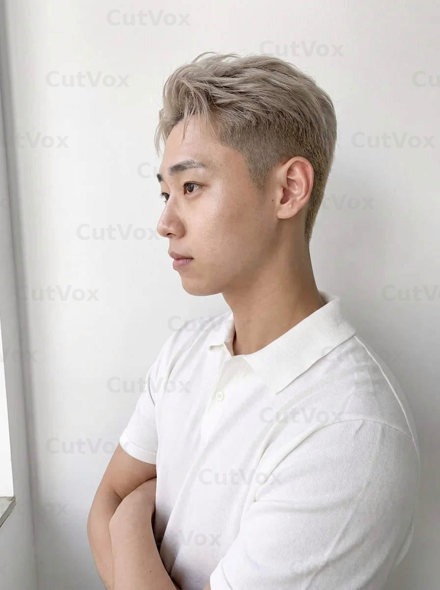애쉬블론드 투블럭 댄디컷 - 이미지 2