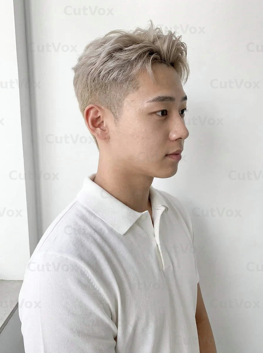 애쉬블론드 투블럭 댄디컷 - 이미지 3