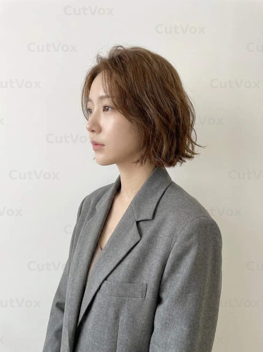 단발 텍스처 윈드펌 - 이미지 2