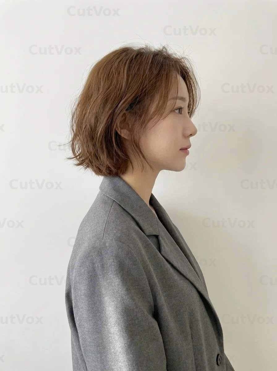 단발 텍스처 윈드펌 - 이미지 3