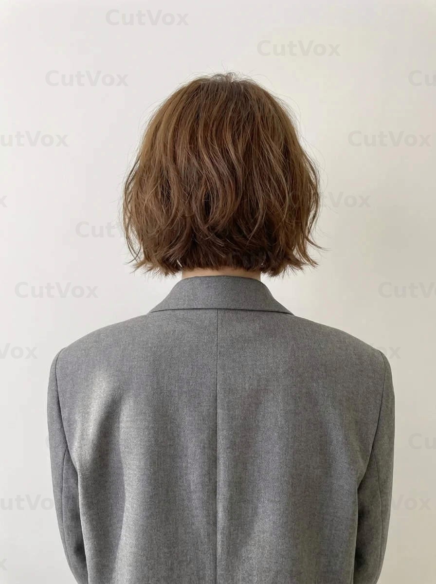 단발 텍스처 윈드펌 - 이미지 4