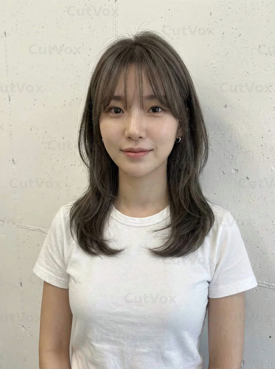 애쉬 매트브라운 레이어드 C컬펌 - 이미지 1