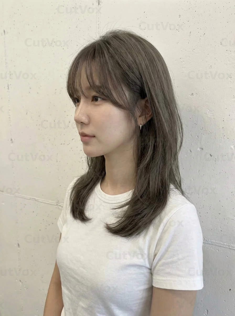 애쉬 매트브라운 레이어드 C컬펌 - 이미지 2