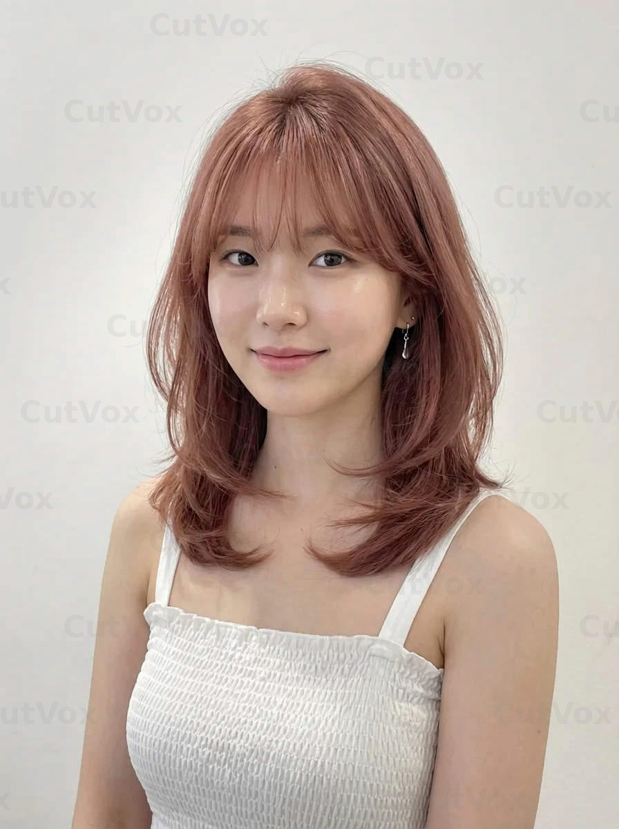 애쉬 로즈 레이어드컷 - 이미지 1