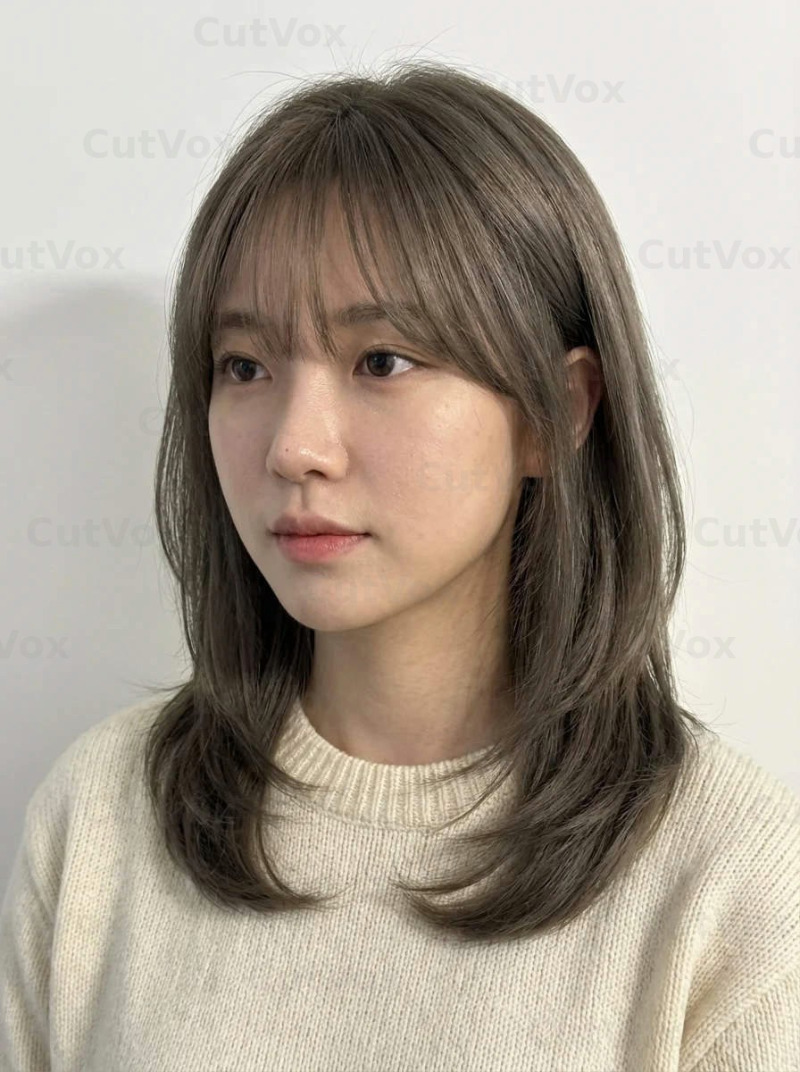 애쉬 무드 미디움 레이어드컷 - 이미지 1