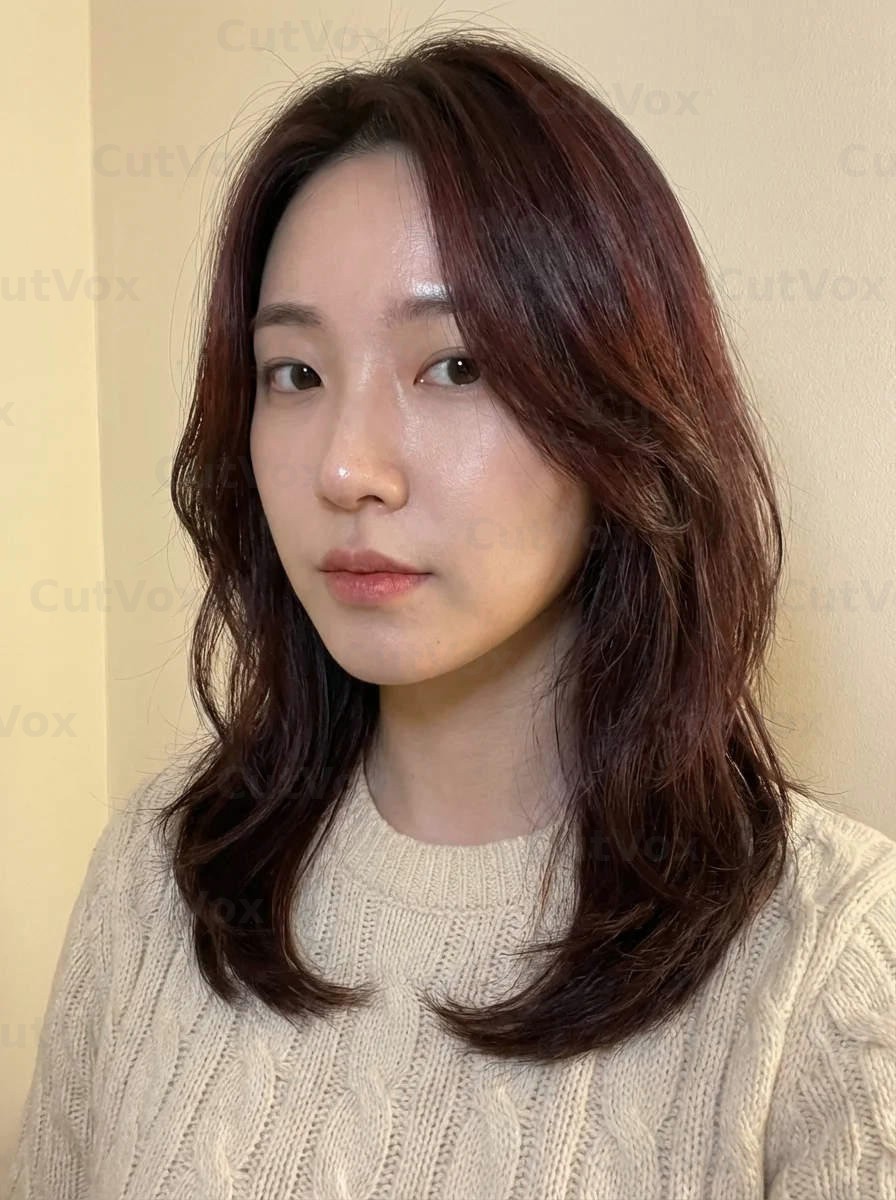 와인 브라운 레이어드 컷 - 이미지 1