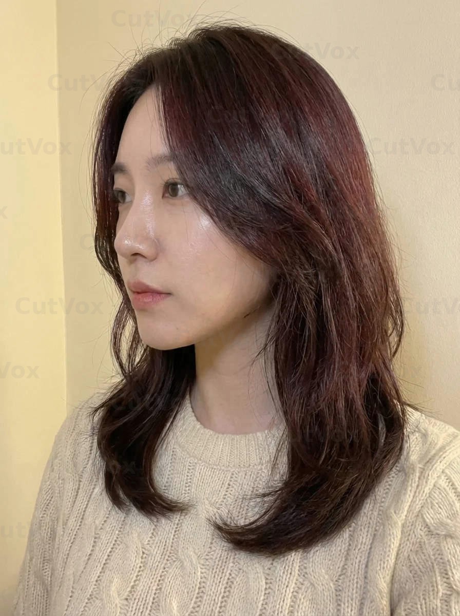 와인 브라운 레이어드 컷 - 이미지 2