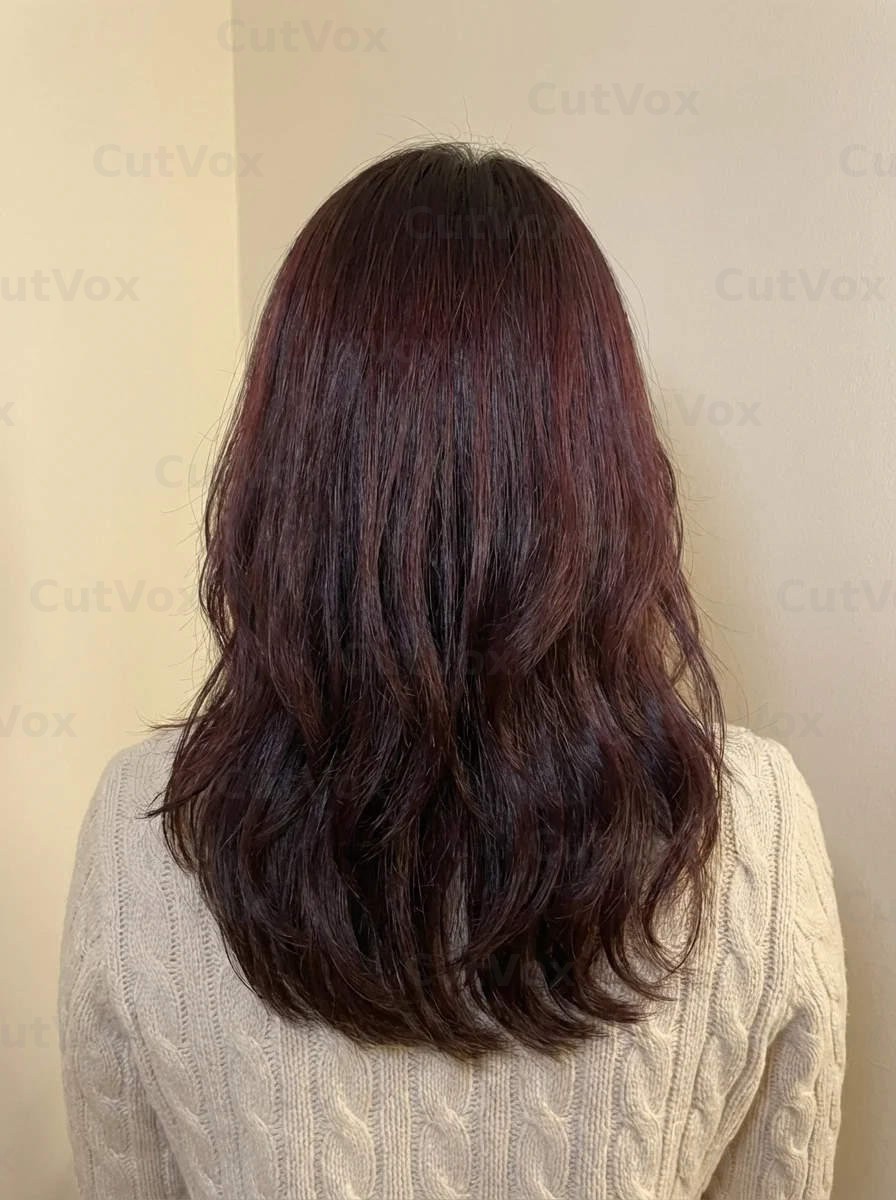 와인 브라운 레이어드 컷 - 이미지 4