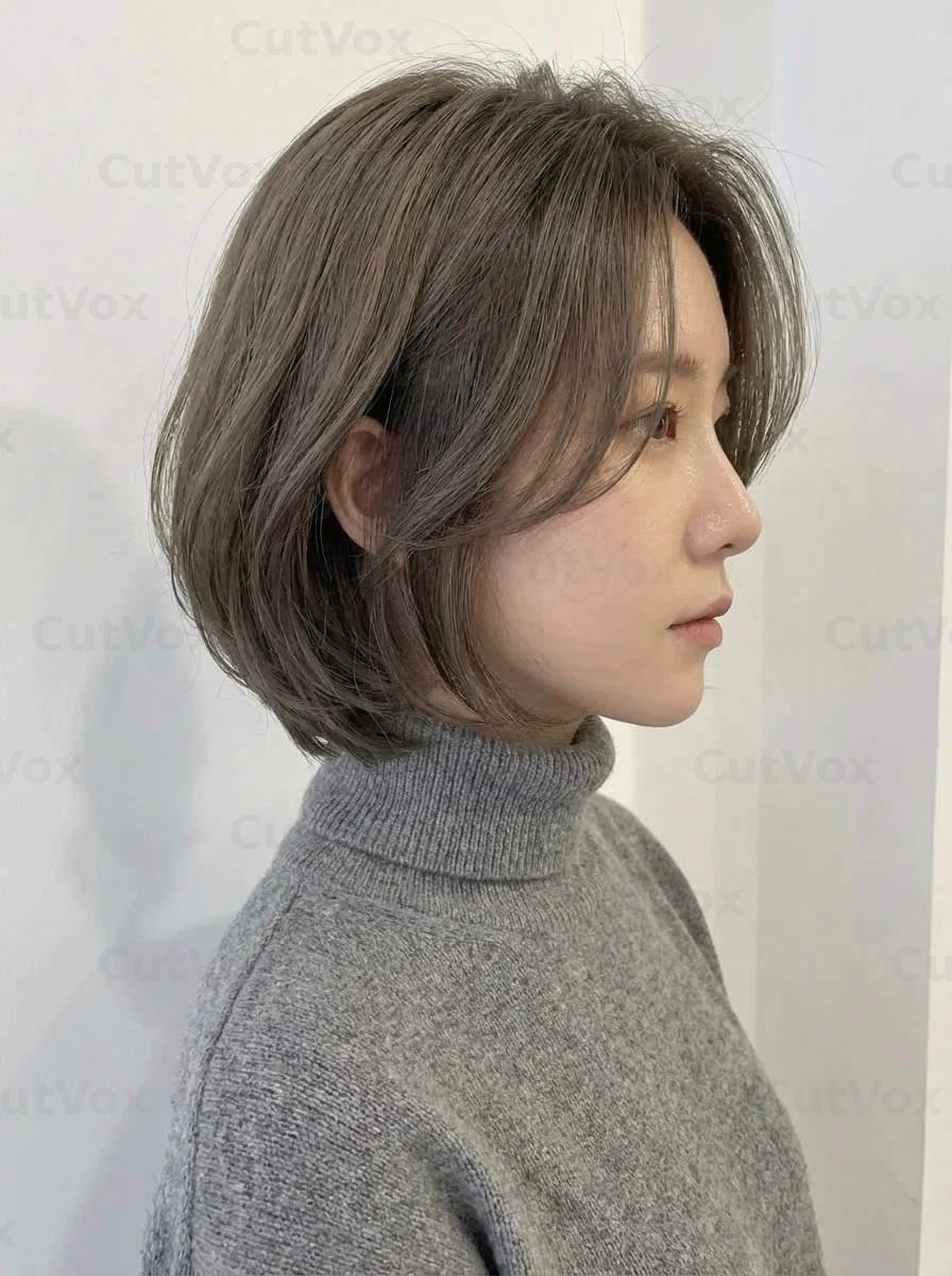 무드 애쉬 레이어드 단발 - 이미지 3